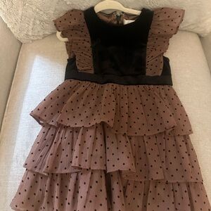 Rachel Parcell Brown Polka Dot Kids Formal Dress